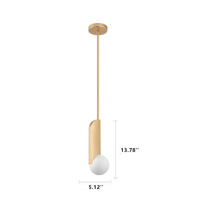 Simple Gold Metal Patchwork Glass Globe 1-Light LED Pendant Light
