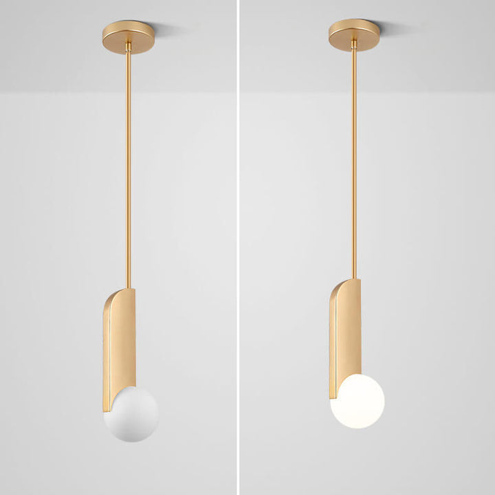 Simple Gold Metal Patchwork Glass Globe 1-Light LED Pendant Light