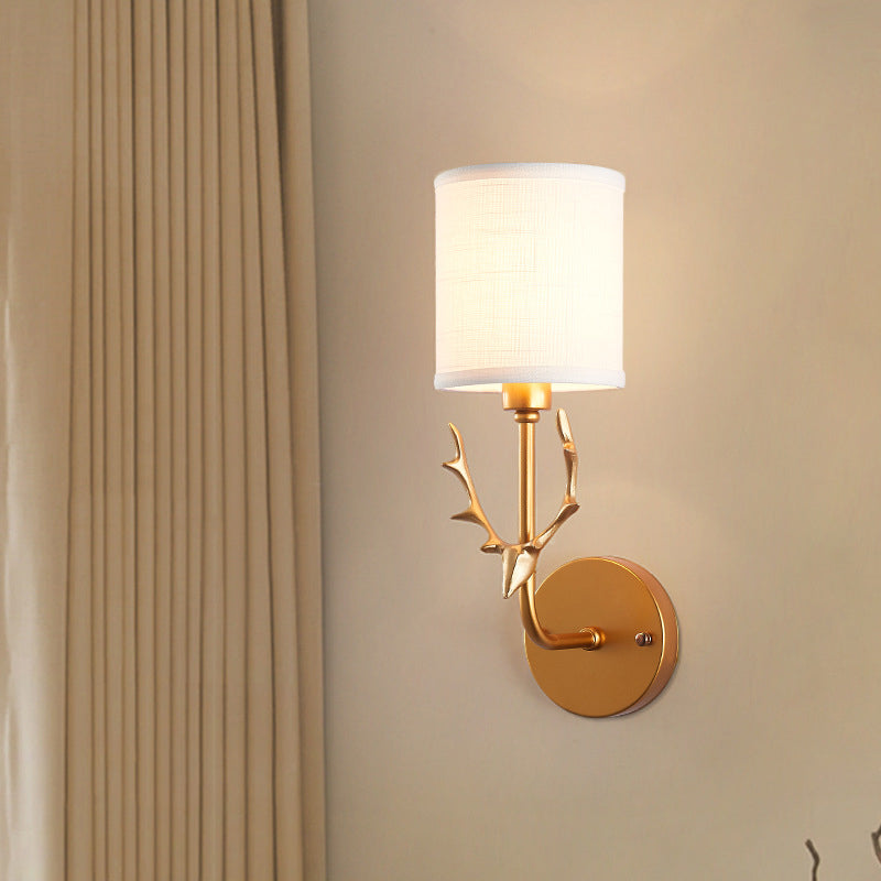 Conception de tête de cerf créative en tissu industriel 1-lumière applique murale 