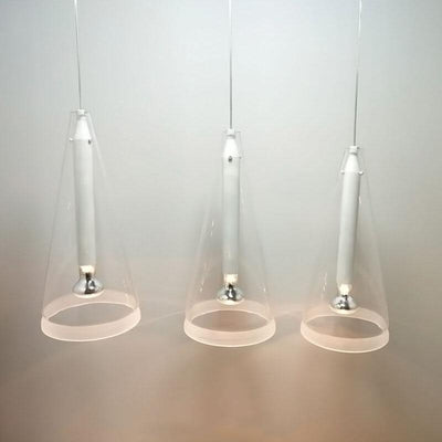 Minimalist Clear Glass Cone Shade 1/3 Light Pendant Light