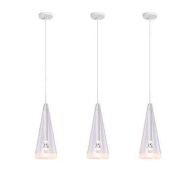 Minimalist Clear Glass Cone Shade 1/3 Light Pendant Light