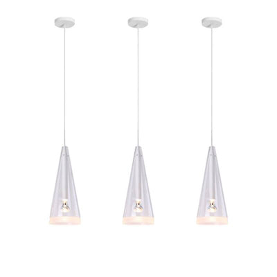 Minimalist Clear Glass Cone Shade 1/3 Light Pendant Light