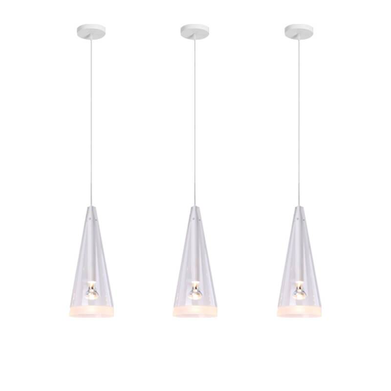 Minimalist Clear Glass Cone Shade 1/3 Light Pendant Light