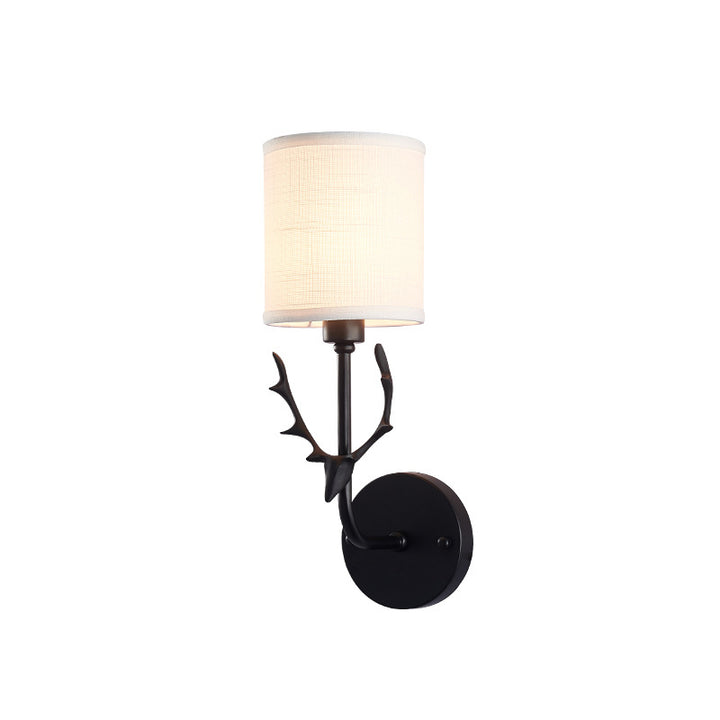 Conception de tête de cerf créative en tissu industriel 1-lumière applique murale 