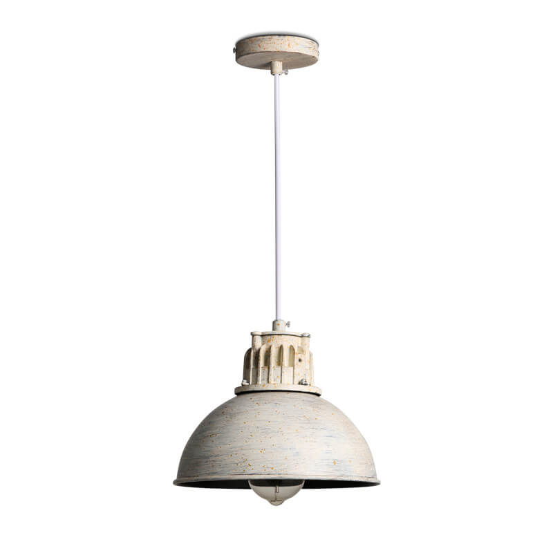 Vintage Industrial Wrought Iron Pot Lid Dome 1-Light Pendant Light