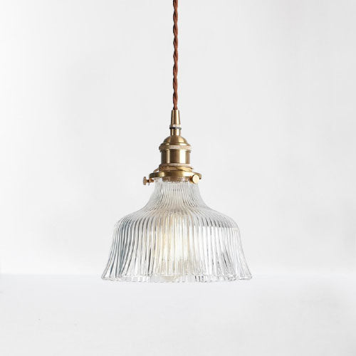 Creative Japanese Pleated Clear Glass 1-Light Pendant Light