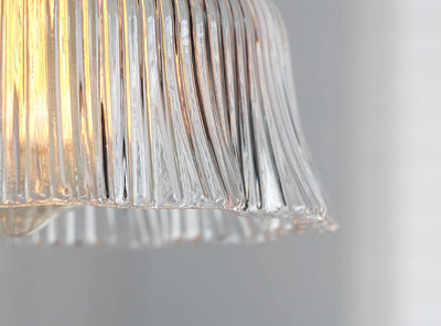 Creative Japanese Pleated Clear Glass 1-Light Pendant Light