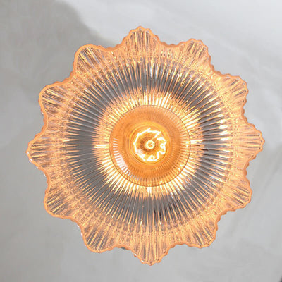 Kreative japanische 1-flammige Pendelleuchte aus plissiertem Klarglas 