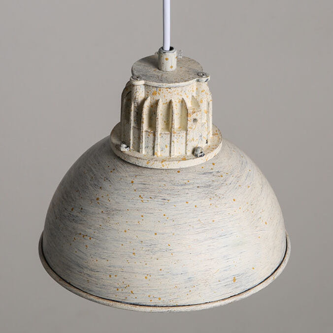 Vintage Industrial Wrought Iron Pot Lid Dome 1-Light Pendant Light
