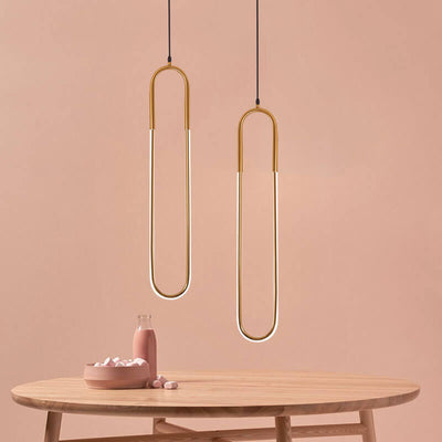 Modern Round Tube Glass Paperclip 1-Light Pendant Light