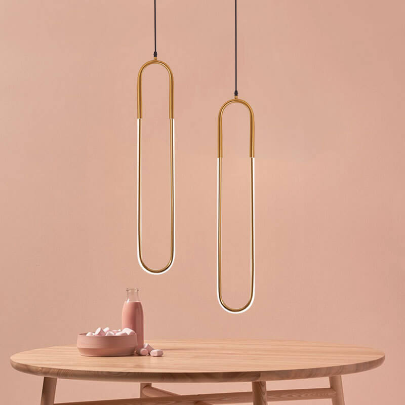 Modern Round Tube Glass Paperclip 1-Light Pendant Light