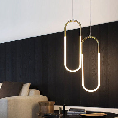 Modern Round Tube Glass Paperclip 1-Light Pendant Light
