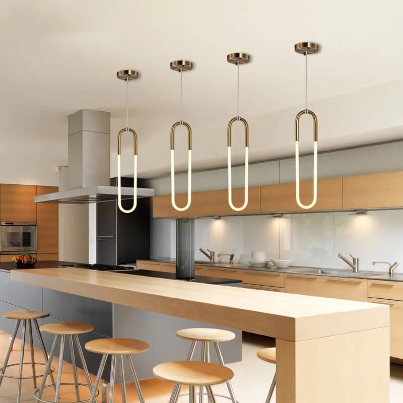 Modern Round Tube Glass Paperclip 1-Light Pendant Light
