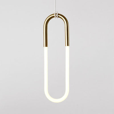 Modern Round Tube Glass Paperclip 1-Light Pendant Light