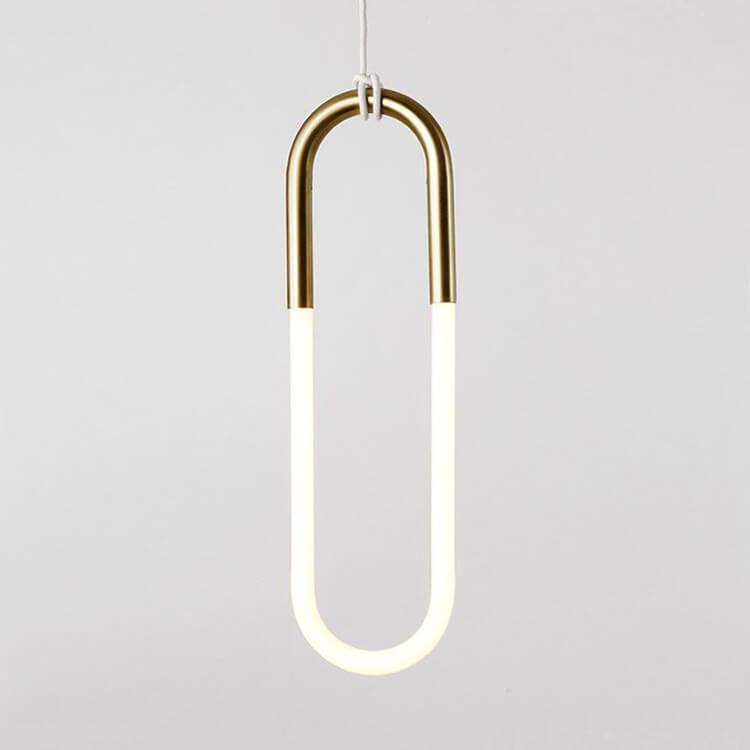Modern Round Tube Glass Paperclip 1-Light Pendant Light