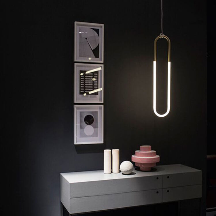 Modern Round Tube Glass Paperclip 1-Light Pendant Light