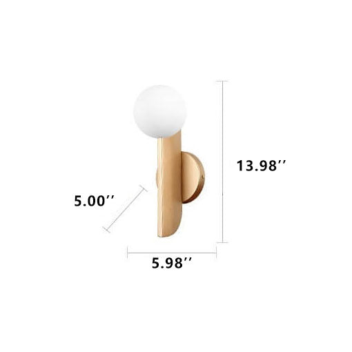 Nordic Gold Metal Patchwork Glass Globe 1-Light LED Wall Sconce Lamp