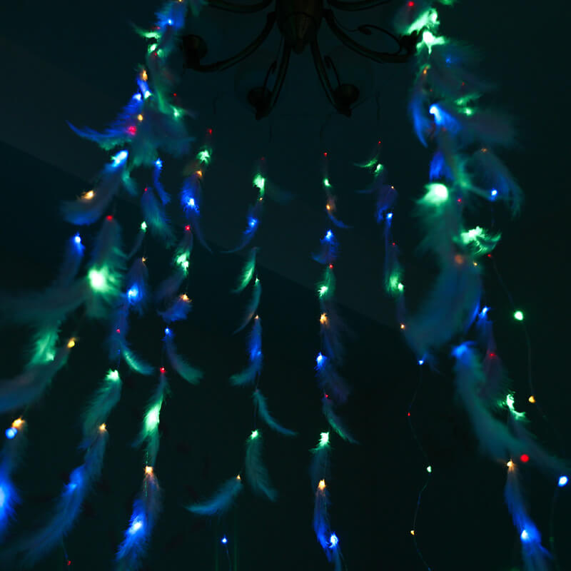 Feather LED Atmosphere USB Remote Control Copper Wire Light String