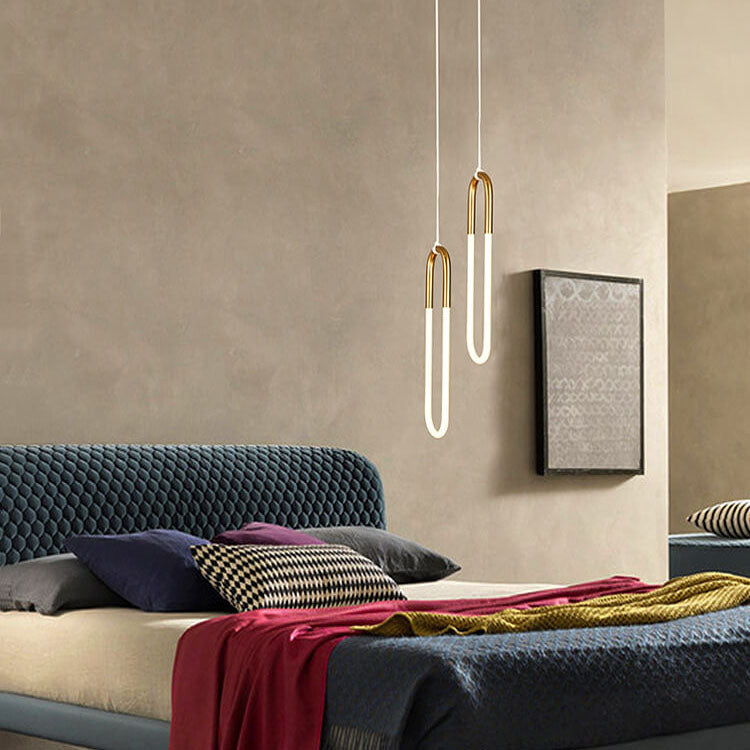 Modern Round Tube Glass Paperclip 1-Light Pendant Light