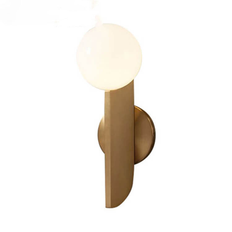Nordic Gold Metal Patchwork Glass Globe 1-Light LED Wall Sconce Lamp