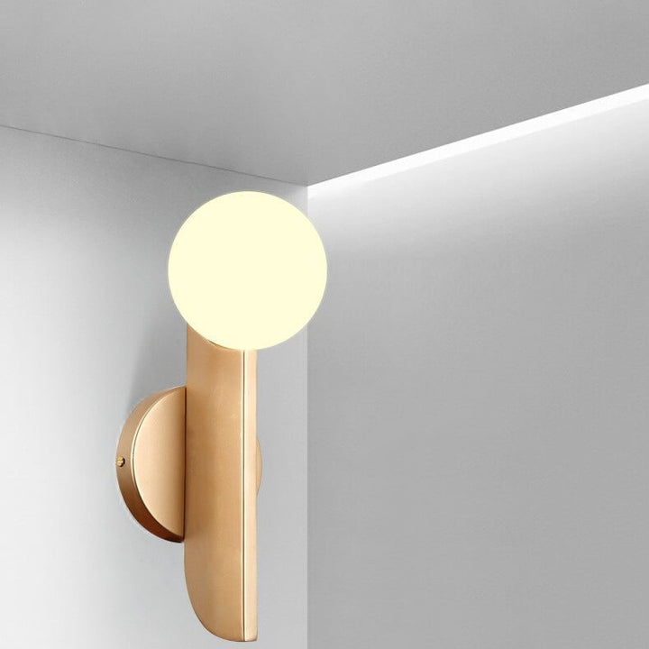 Nordic Gold Metal Patchwork Glass Globe 1-Light LED Wall Sconce Lamp