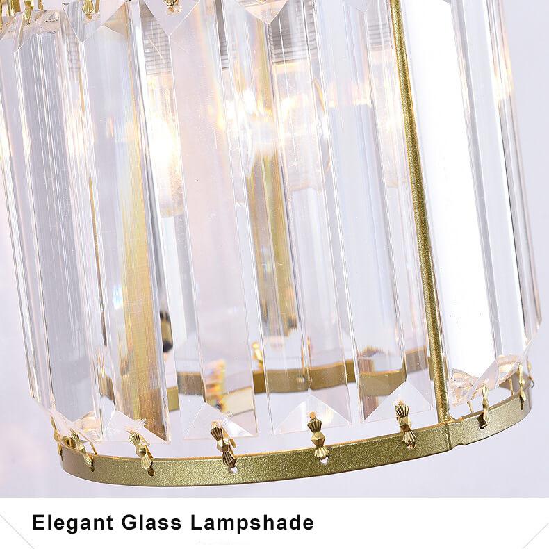 Modern Crystal 1-Light Cylindrical Armed Sconce Lamp