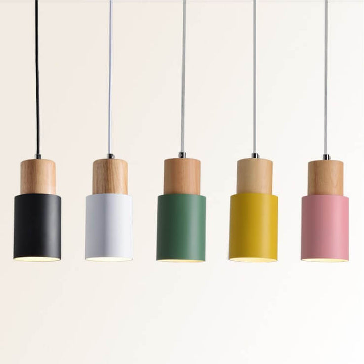 Nordic Macaron Zylinder Aluminium 1-Licht Einzel-LED-Pendelleuchte 