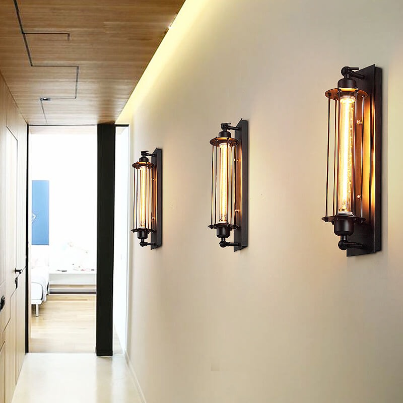 Applique murale à LED de style industriel à 1 lumière avec ampoule longue en forme de crayon 