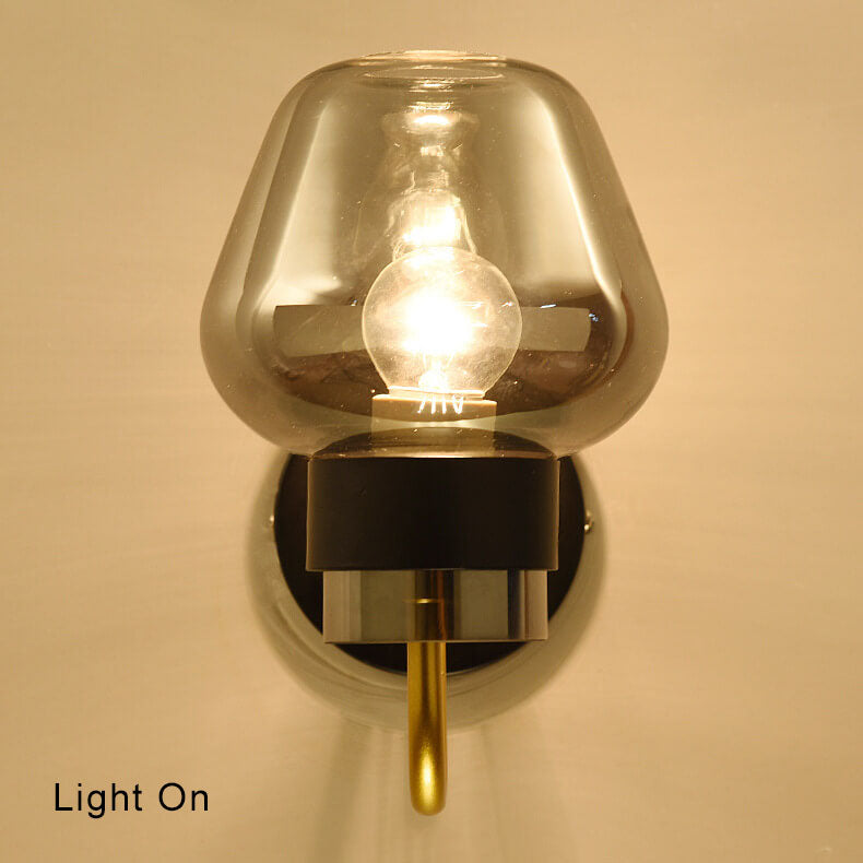 Einfache Glas 1-Licht Becherförmige Wandleuchte mit Arm 