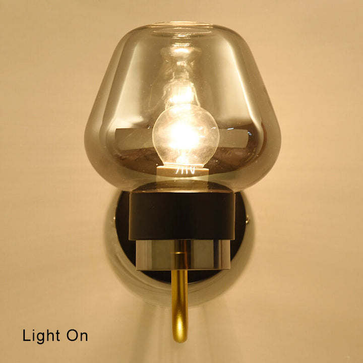 Einfache Glas 1-Licht Becherförmige Wandleuchte mit Arm 