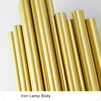 Minimalist Metal Tubular 4-Light Pipe Golden Wall Sconce Lamp