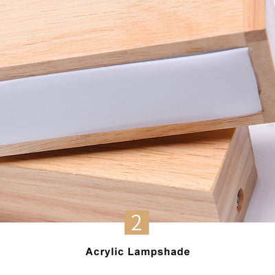 Wooden 1-Light Rotatable LED Wall Sconce Lamp