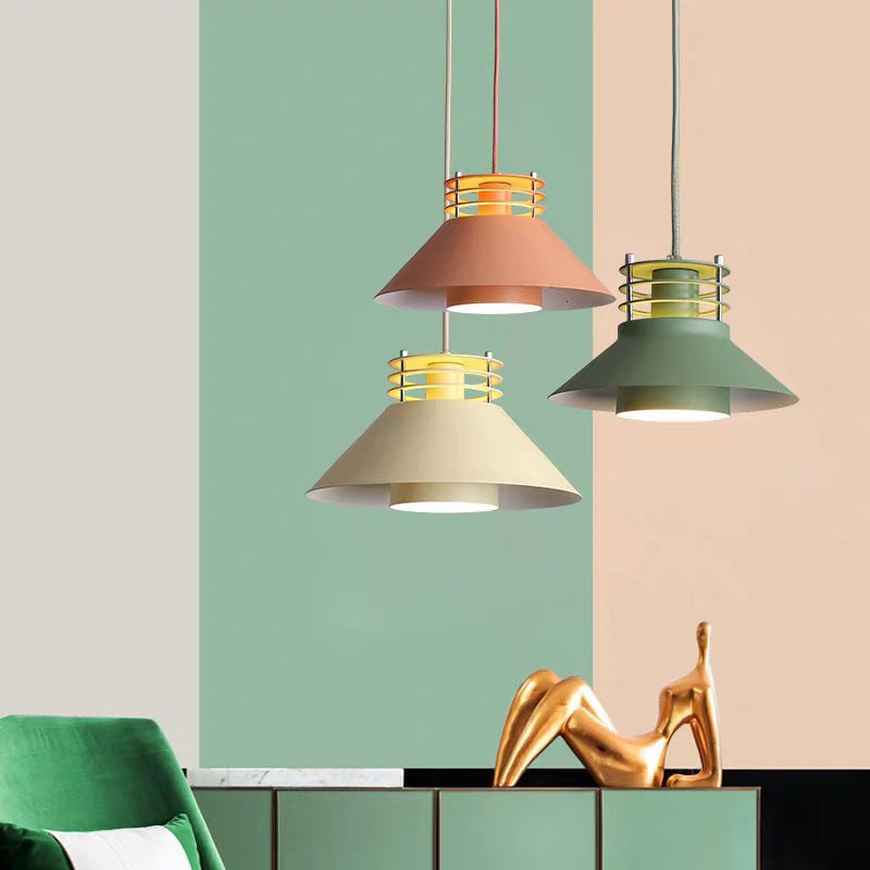 Industrielle Eisen Nordic Macaron Farbe 1-Licht Pendelleuchte 