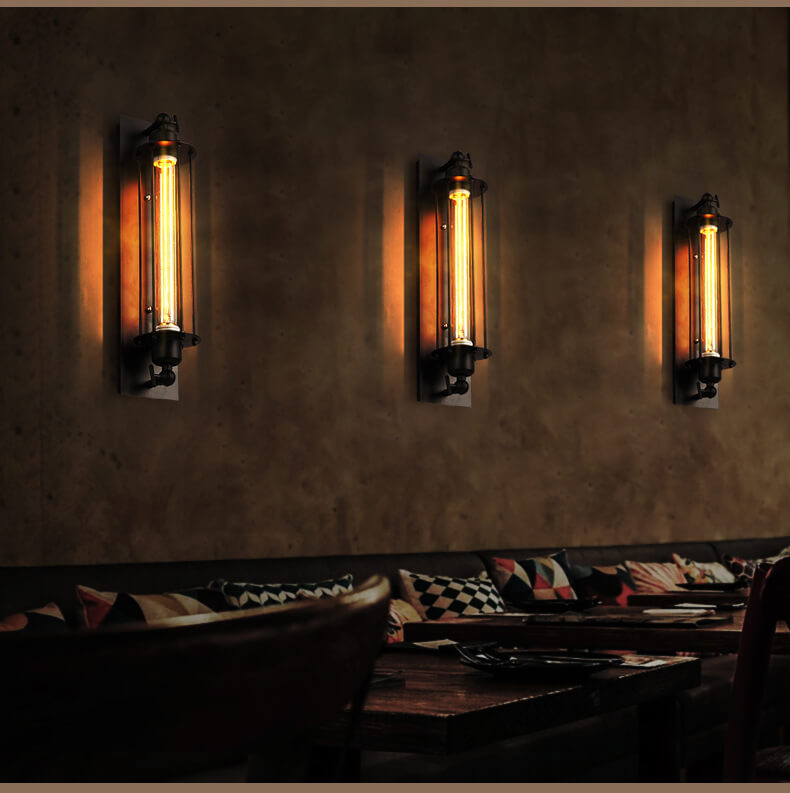 Industrial Style 1-Light Long Pencil Bulb LED Wall Sconce Lamp