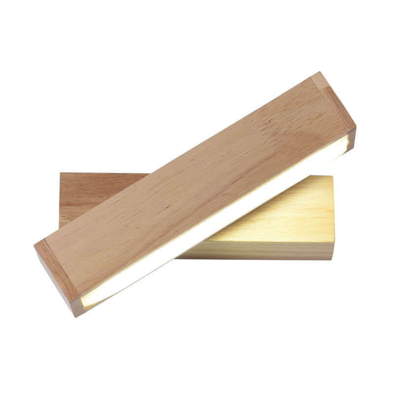 Wooden 1-Light Rotatable LED Wall Sconce Lamp