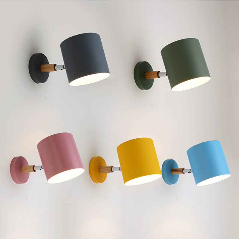 Nordische Macaron Zylinder Drehbare 1-Licht Wandleuchte Lampen 