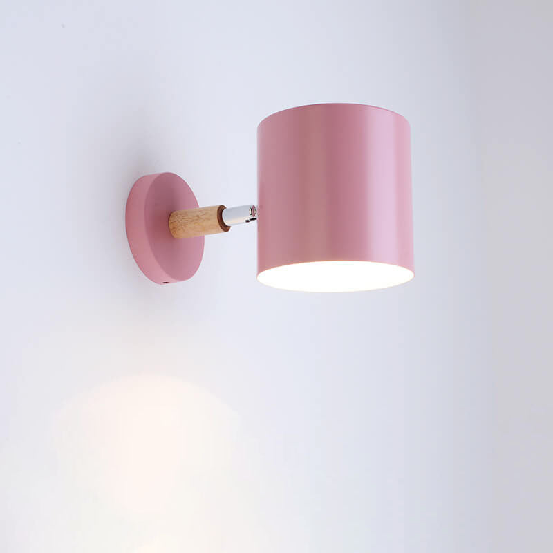 Nordic Macaron Cylinder Rotatable 1-Light Wall Sconce Lamps