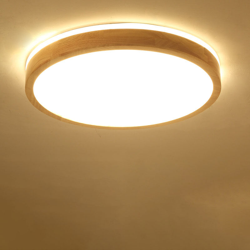 Japanische minimalistische LED-Unterputzbeleuchtung aus massivem Holz