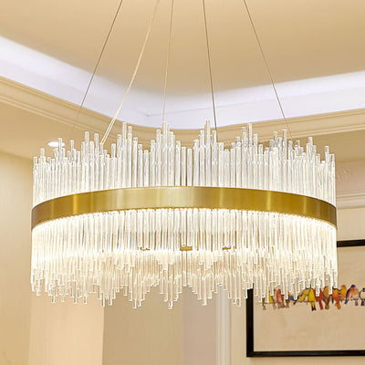 Modern Circle Crystal 1-Light Drum 3 Color Changeable LED Chandeliers