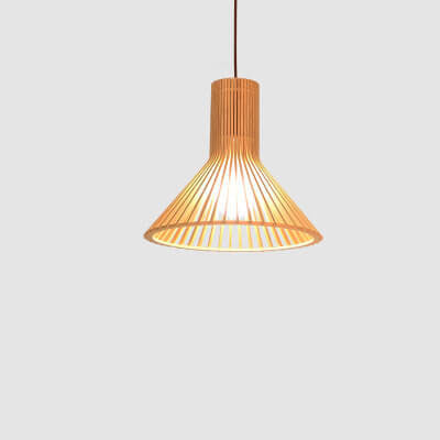 Modern Wooden 1-Light Japanese Pendant Light