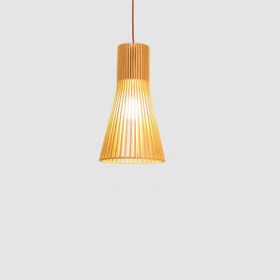 Modern Wooden 1-Light Japanese Pendant Light