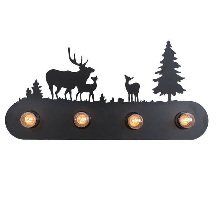 Applique murale en fer forgé créatif à 4 lumières 