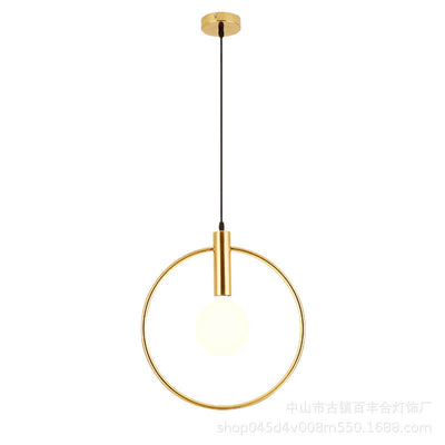 Modern Electroplated Copper Ring 1-Light Pendant Light