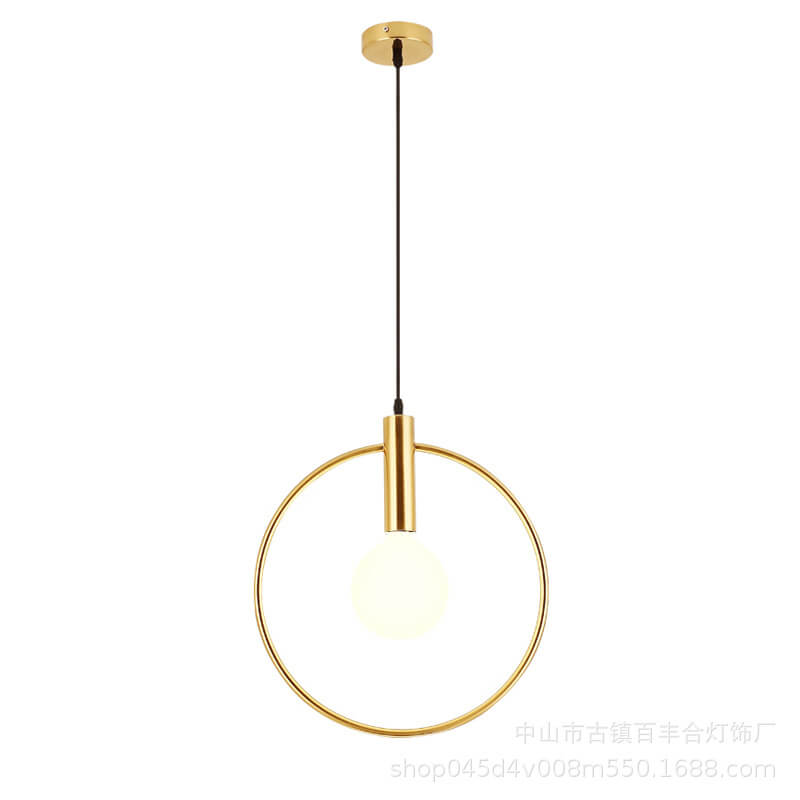 Modern Electroplated Copper Ring 1-Light Pendant Light