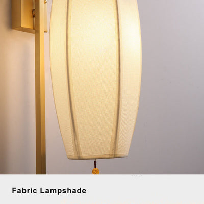 Retro Fabric 1-Light Chinese Elements Wall Sconce Lamp