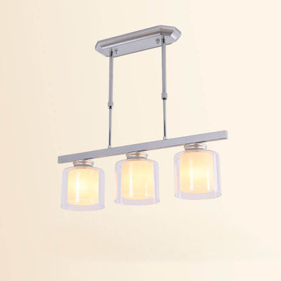 Modern Square Cup Shade 3-Light Chandeliers