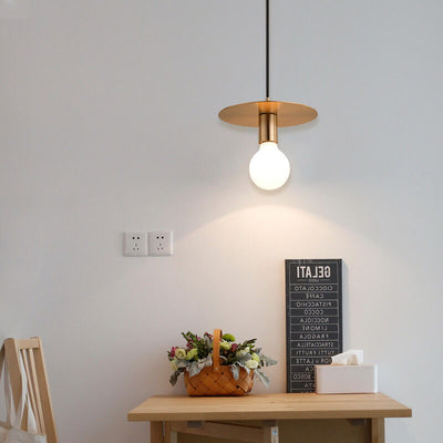 Modern Creative Circle Flat Single Bulb Pendant Light