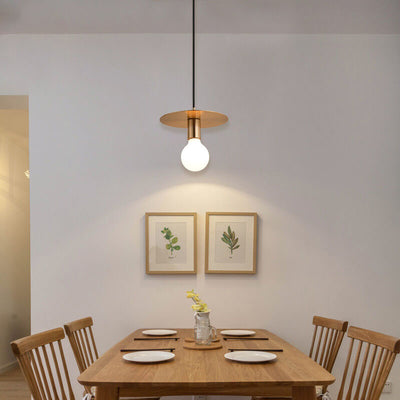 Modern Creative Circle Flat Single Bulb Pendant Light