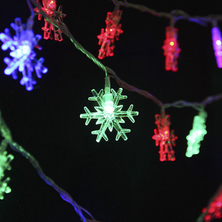 LED-Lichterketten Weihnachts-Schneeflocke Bunte 20 Licht LED Wasserdichte Außenlichterkette 