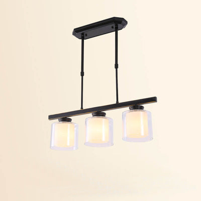 Modern Square Cup Shade 3-Light Chandeliers